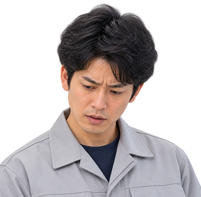 工班人員低頭思考，神情疑惑